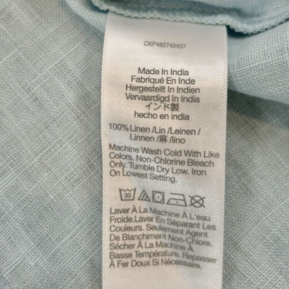 Madewell Square Neck Cutout Mini Dress 100% Linen Light Blue Size 10 NWT - Picture 12 of 13